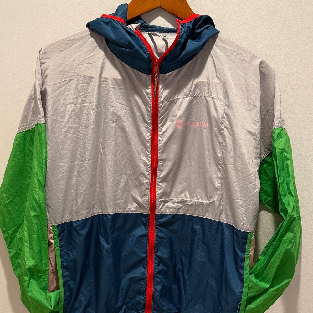 Cotopaxi Del Dia Hooded Windbreaker Jacket Colorblock Gorpcore L